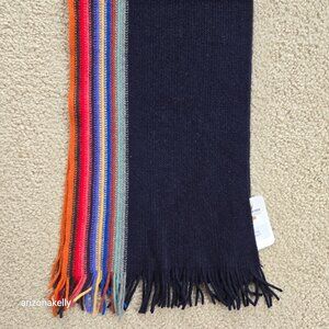 NWT Merino Angora Knit Scarf Stripe Glen Prince Wool